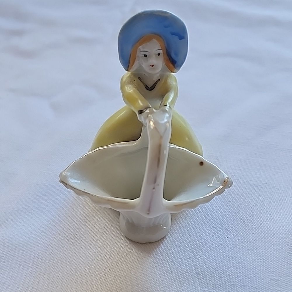 Vintage Figurine With Basket made In Japan